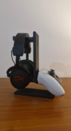 2-in-1 Gaming Headset and Controller Stand for Desk Organiser Black