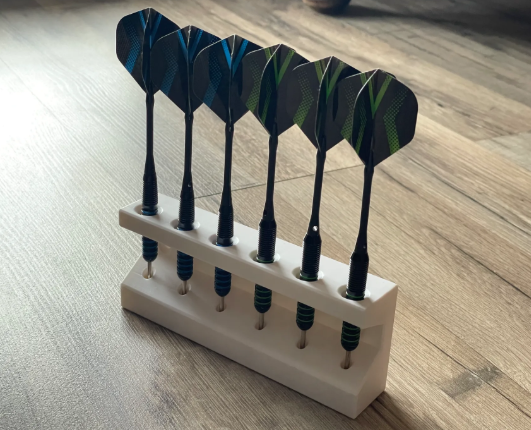 Dart Holder Wall Mount for 6 Darts 8.5mm 10.5mm Shaft 3D Printed Stand