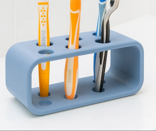 Toothbrush Holder Stand 6 Slot 3D Printed Bathroom Organiser for Razors Combs